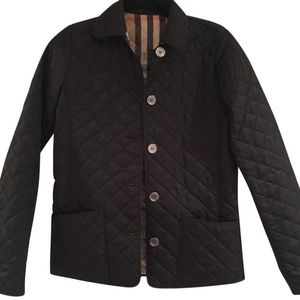 Burberry Black Lined Diamond Quilted Jacket